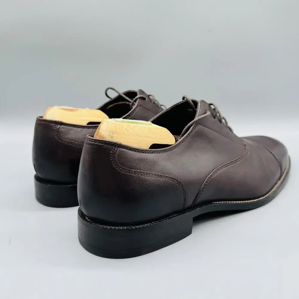 Cole Haan Dark Brown Leather Cap-Toe Oxfords